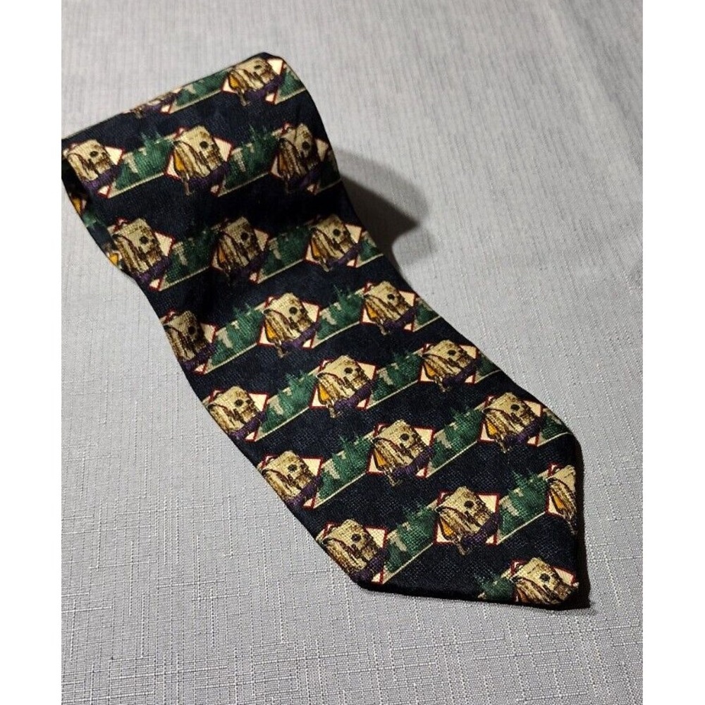 Field & Stream Tie Woods & Backpack Pattern Made In USA 100% Silk